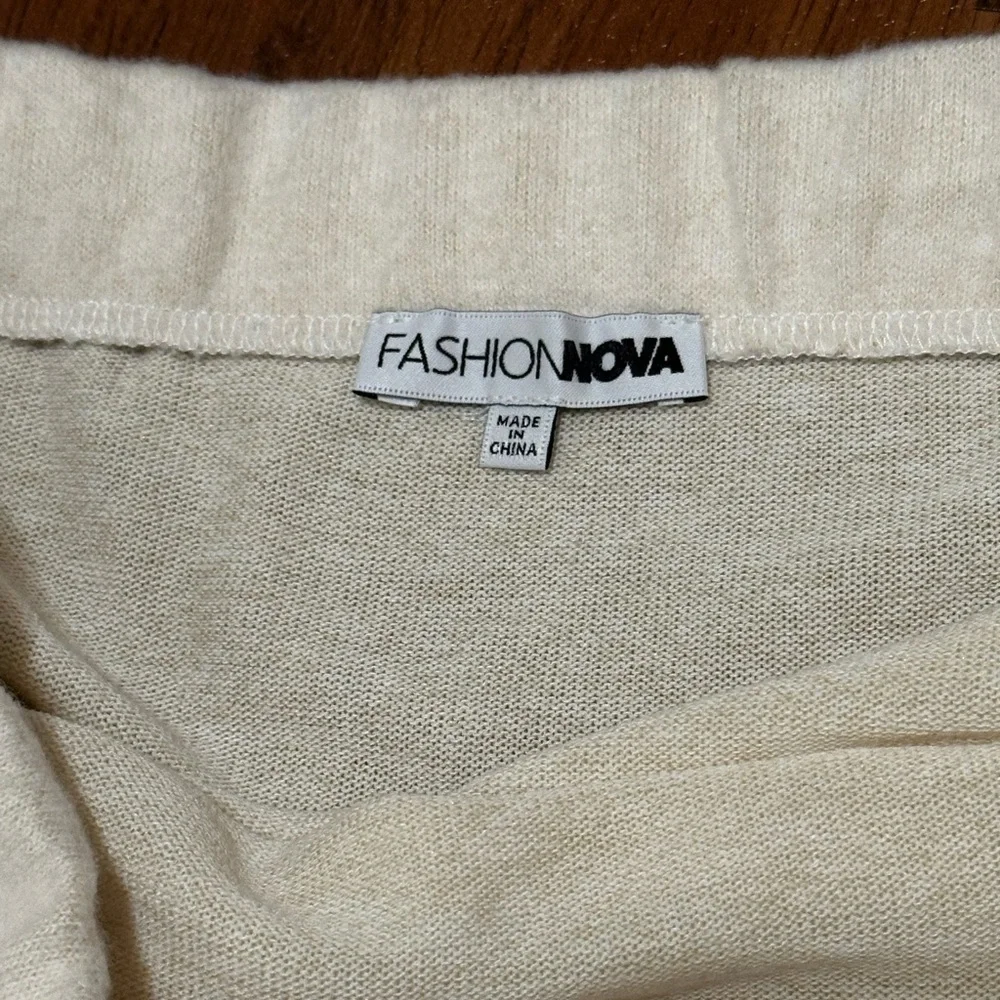 NWOT Fashion Nova Off-Shoulder Cream Jumpsuit